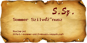 Sommer Szilvánusz névjegykártya